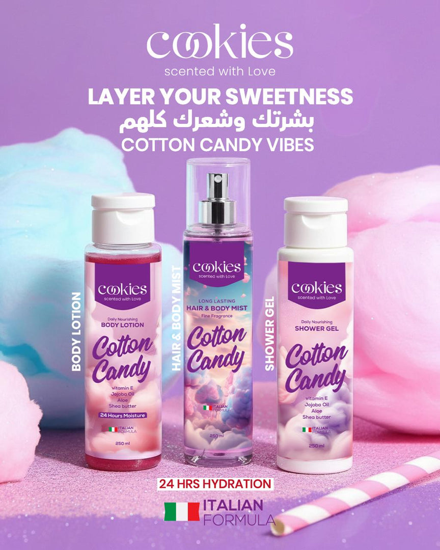 معطر للشعر والجسم برائحة حلوى القطن، 250 مل